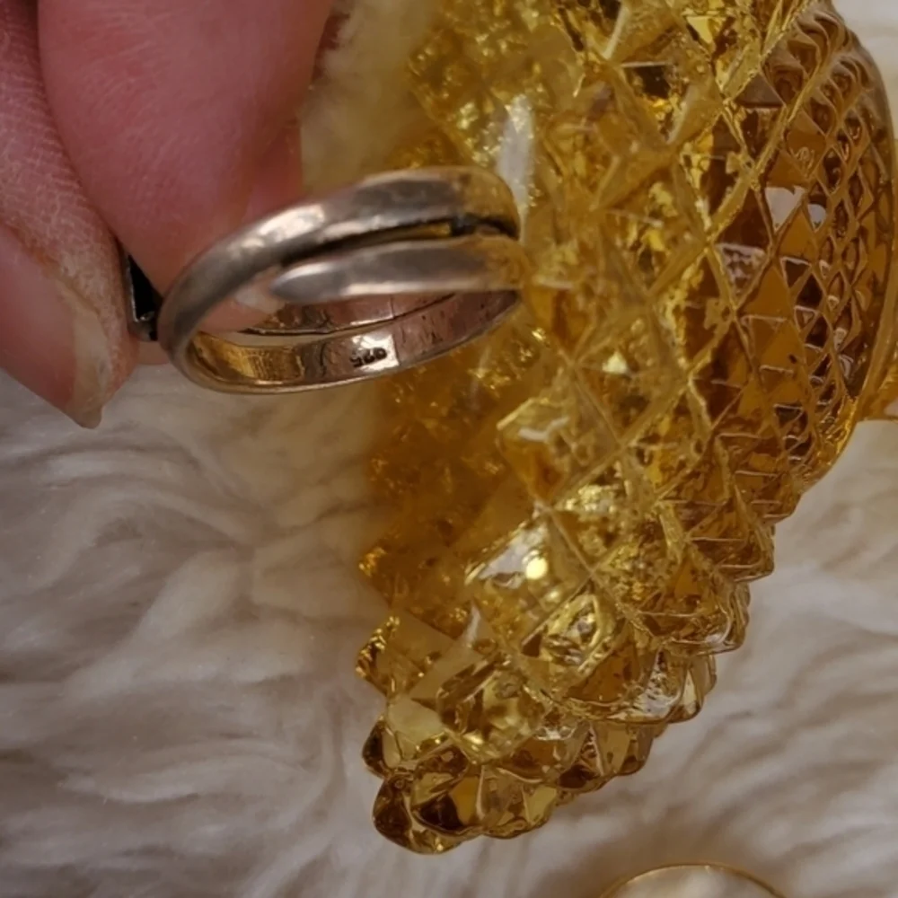 Vintage‎ silver/marcasite heart  ring 7- 7.5 - Picture 4 of 7